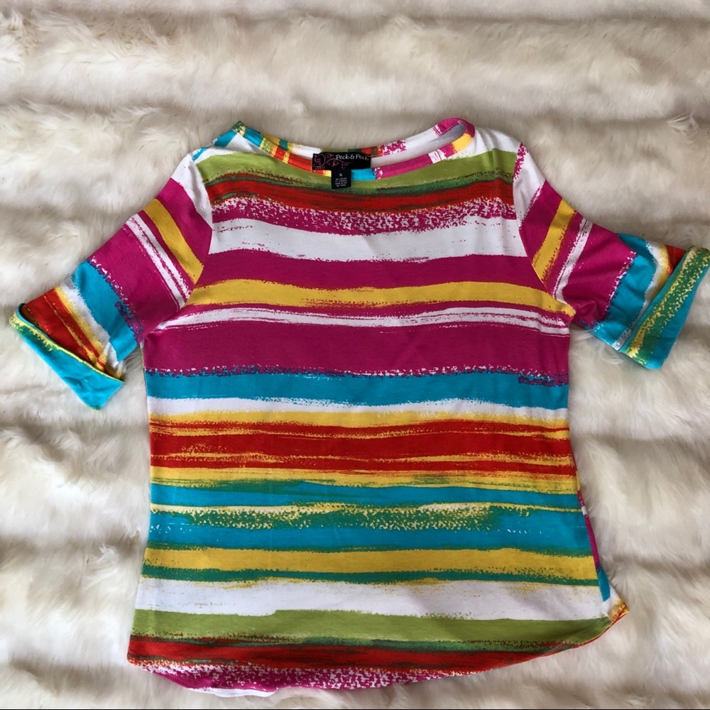 Peck & Peck Multicolor Striped Top